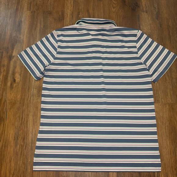 Southern Point Co. Boys LARGE blue, mint, and pink striped polo casual - Picture 3 of 8